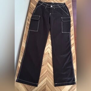 Men’s True Religion Jet Black Cargo Pants. White stitching.  Sz30. Brand New.